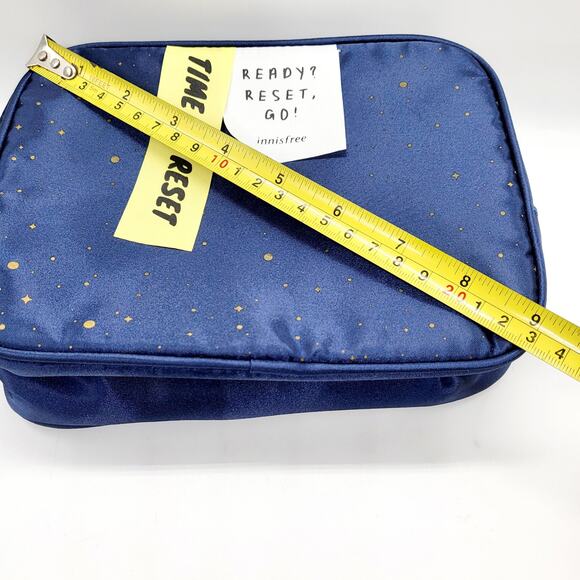 NWT Innisfree Blue and Gold Speckled Beauty Pouch Cosmetic Bag - Picture 10 of 11
